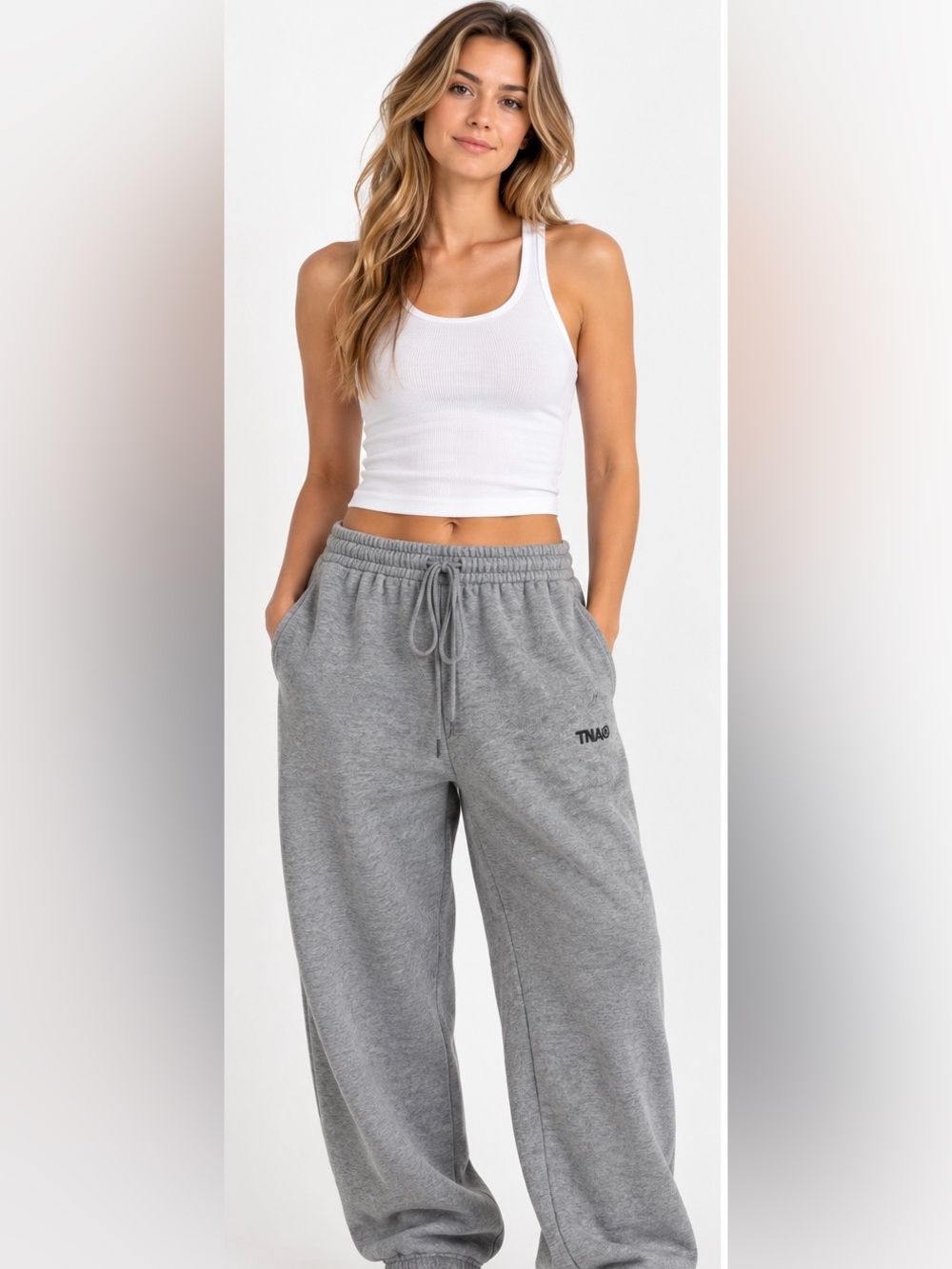 TNA Aritzia Cozy Fleece Mega Sweatpants Heather Gray Sweatfleece Joggers | M